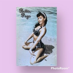 Bettie Page on the Beach Poster